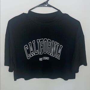Black California Wide-Crop Top